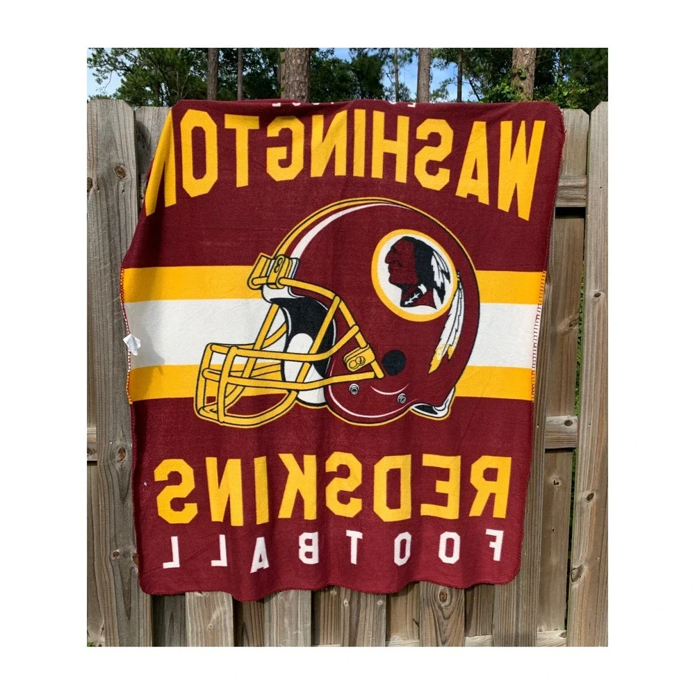 Vintage Washington Redskins Fleece Blanket Unisex 49x58 Old Logo NFL Football